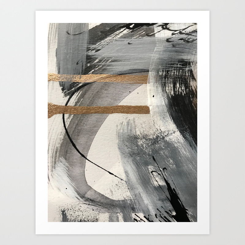 Armor [7]: A Bold Minimal Abstract Mixed Media Pie… Art Print by Blushingbrushstudio