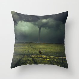 Tornado Coming (Color) Throw Pillow