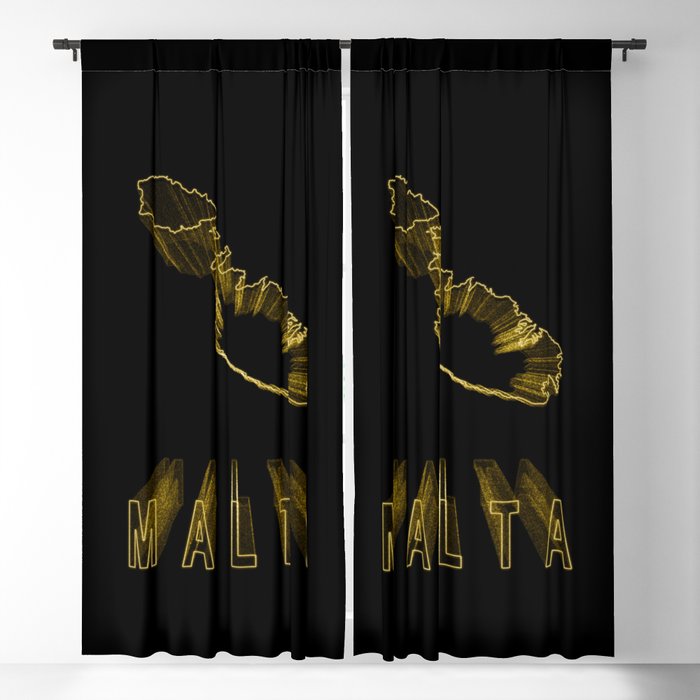 Map of Malta, Gold Map Blackout Curtain by Allexxandarx Society6