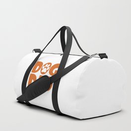 dog dad- typography- burnt orange on white Duffle Bag
