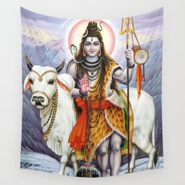 Lord Shiva with Nandi Wall Tapestry