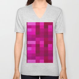 Pink Mosaic V Neck T Shirt
