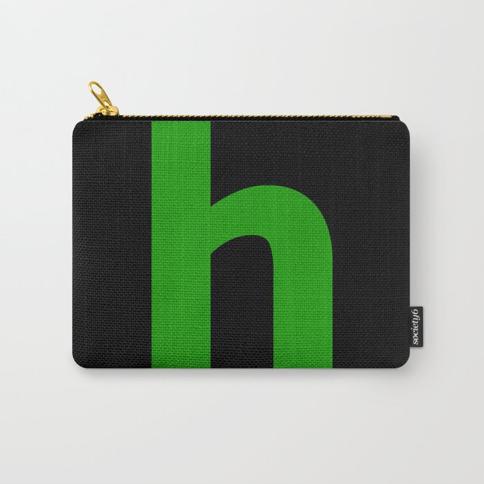 letter H (Green & Black) Carry-All Pouch