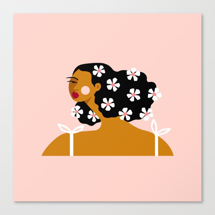 Flowers In Hair Canvas Print