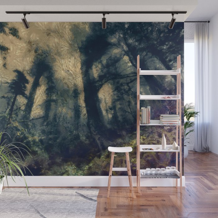 abstract misty forest painting hvhdfn Wall Mural by gxp ...