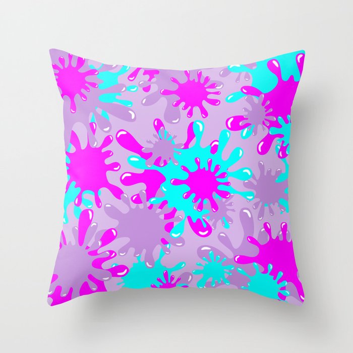 Slime in Lavender, Pink & Blue Throw Pillow
