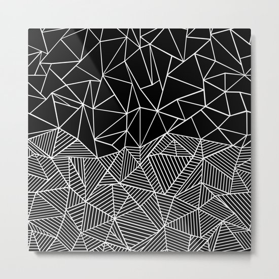 Ab Half and Half Black Metal Print
