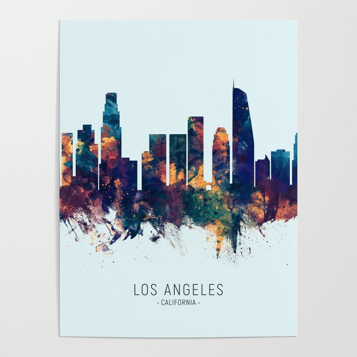 Los Angeles California Skyline Poster by artPause Michael Tompsett