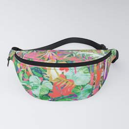 Find Me Where The Tropical Things Are | Jungle Botanical Palm Boho Colorful Painting Fanny Pack