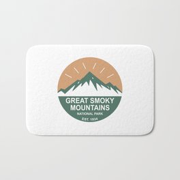 Great Smoky Mountains National Park Bath Mat | Smokies, Cherokee, Graphicdesign, Mountain, Tennessee, Backpacking, Blueridge, Trail, Appalachian, Gatlinburg 