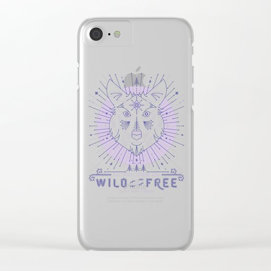 Wild & Free Wolf – Periwinkle Clear iPhone Case