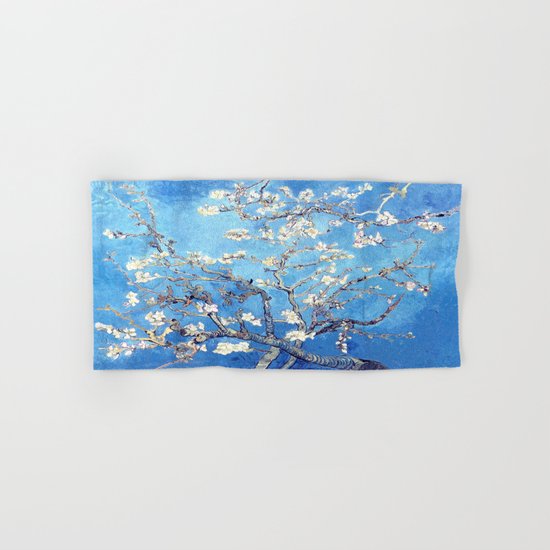 Vincent Van Gogh Almond Blossoms. Turquoise Hand & Bath Towel