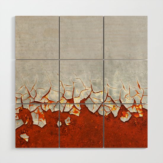 Rust And Grey Wood Wall Art By Patternmaker Society6