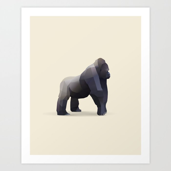 Geometric Silverback Gorilla Modern Animal Art Art Print By Printoutdesign Society6