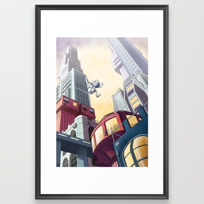 Robot Jump Framed Art Print