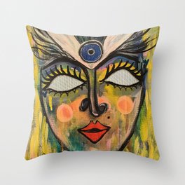 Abstract Painting of a Magical Woman Throw Pillow