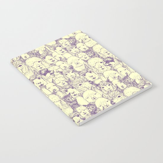 just alpacas purple cream Notebook