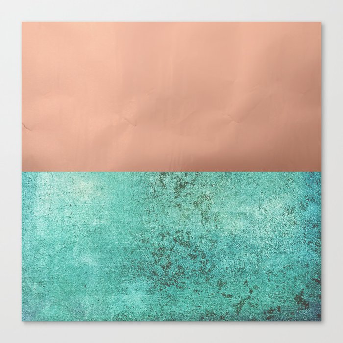 NEW EMOTIONS - ROSE & TEAL Canvas Print