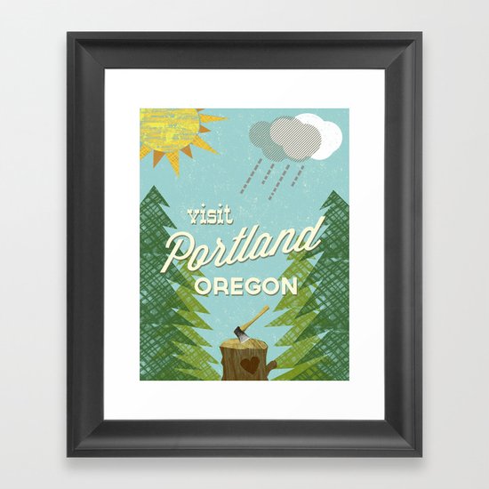 Portland Stumptown Framed Art Print