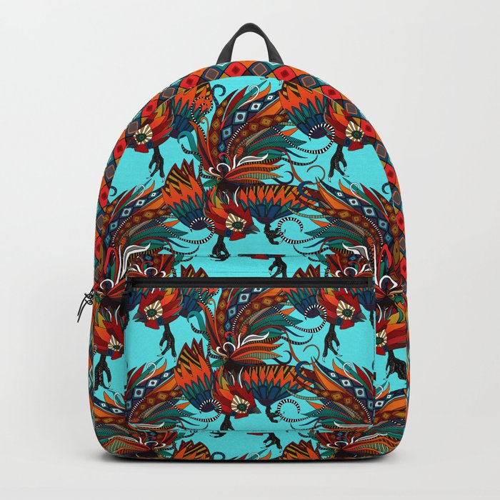 rooster ink turquoise Backpack