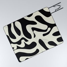 Midcentury Abstract Art - Black and white Picnic Blanket