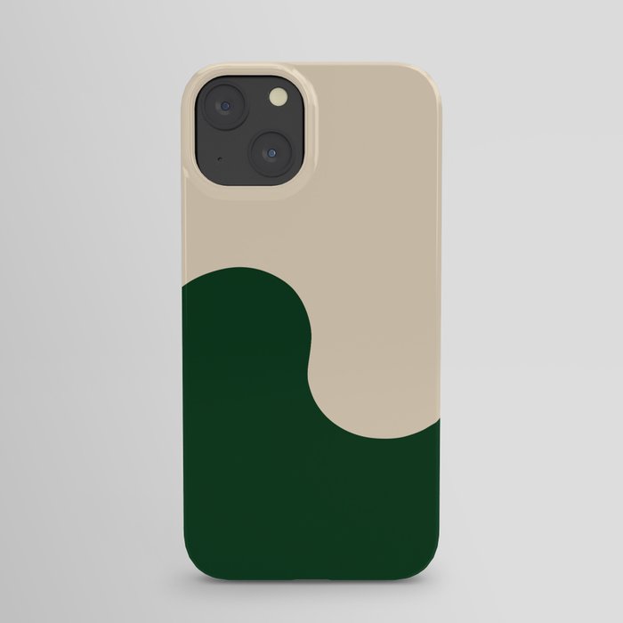 Dark Green & Pearl Wave Swirl iPhone Case