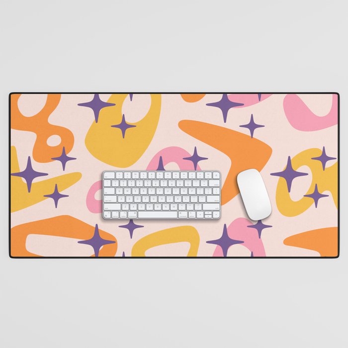 Colorful Retro Mid Century Modern Abstract Composition 696 Desk Mat