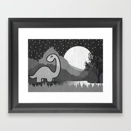  Dinosaur at midnight Framed Art Print