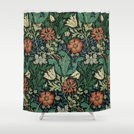 William Morris Compton Floral Art Nouveau Pattern Shower Curtain