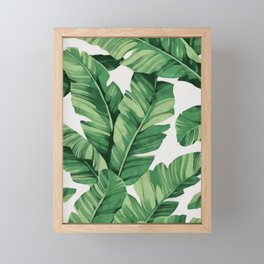 Tropical banana leaves Framed Mini Art Print