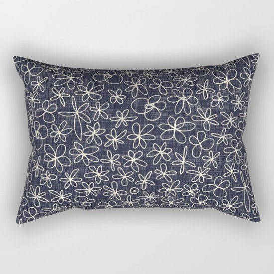 garland flowers cobalt Rectangular Pillow