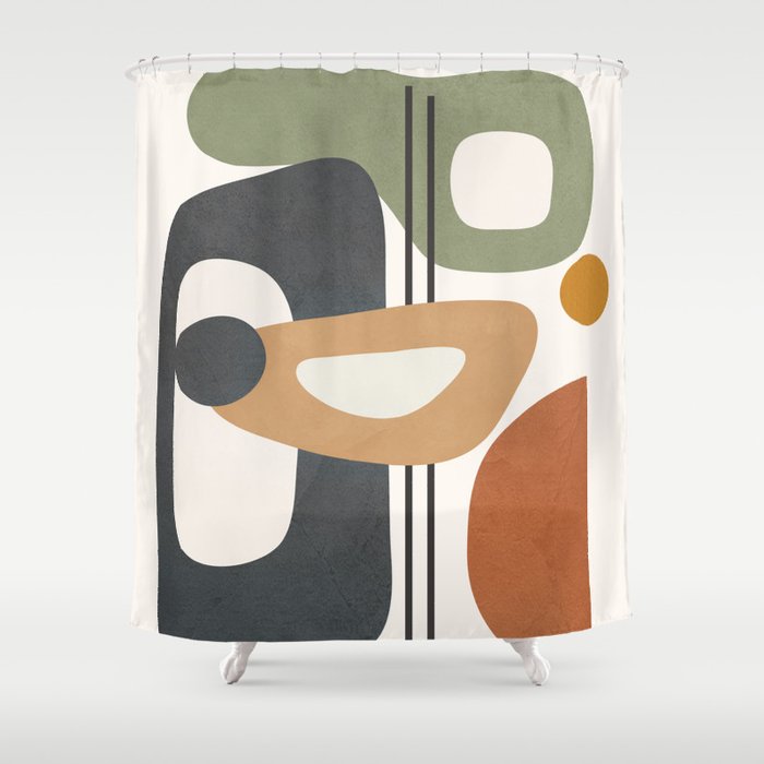 Modern Abstract Shapes 12 Shower Curtain