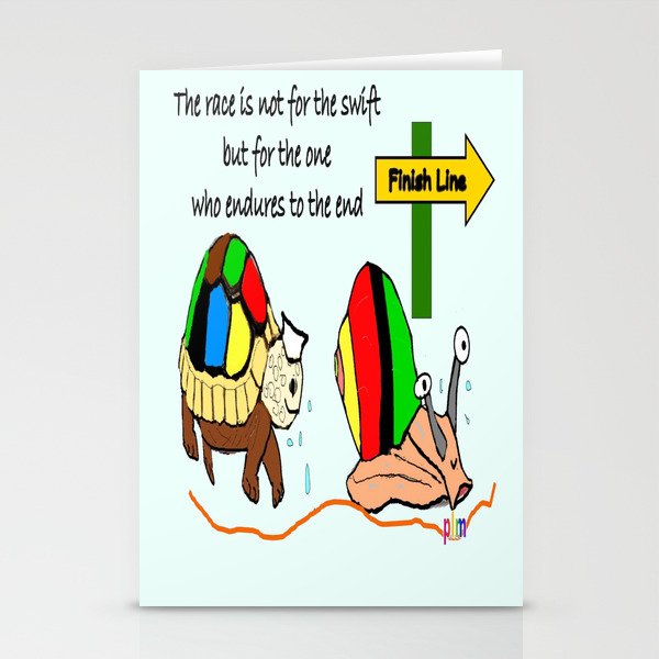 THE RACE - the turtle and the snail Stationery Cards
