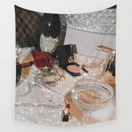 GIRLS PARTY - aesthetic glitter collage art work, weekend vibes, glamour and chick , luxury vibes. Wall Tapestry