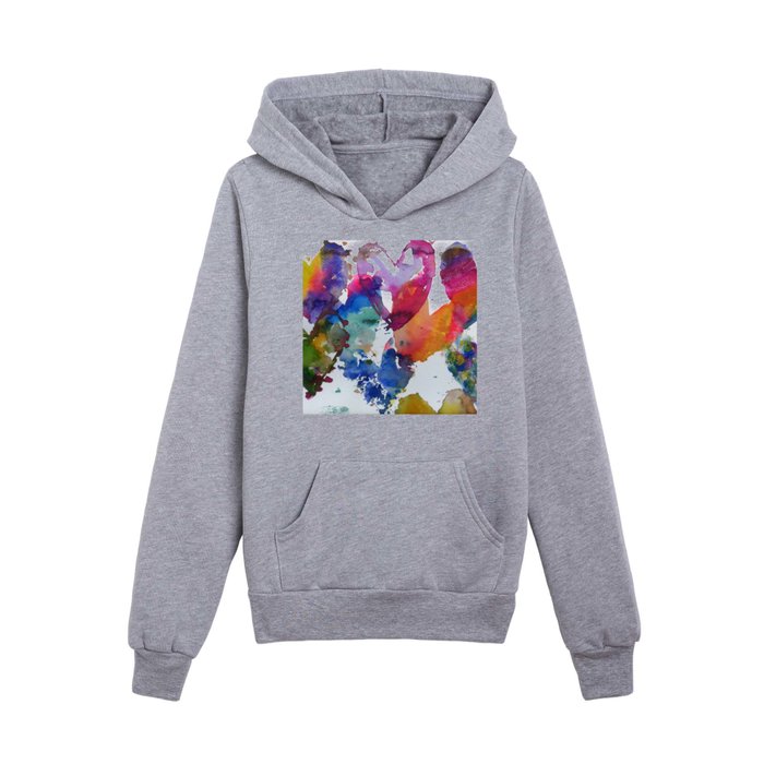 colorful hearts Kids Pullover Hoodie