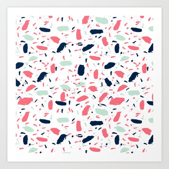 Meli - abstract pattern minimal modern gender neutral art print for home office nursery dorm Art Print