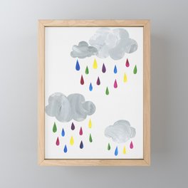 Rainbow Rain Clouds Framed Mini Art Print