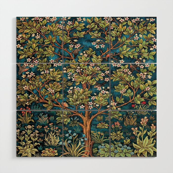 William Morris Tree Of Life Morris floral No 1. Wood Wall Art by