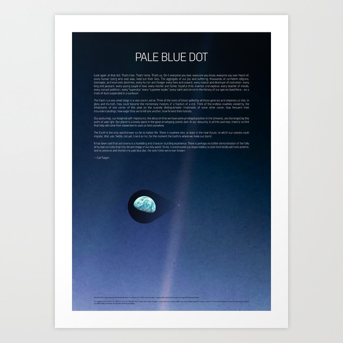 Pale Blue Dot — Voyager 1 (2020 revision) Poster by Synthwave1950 Alex  Airlino