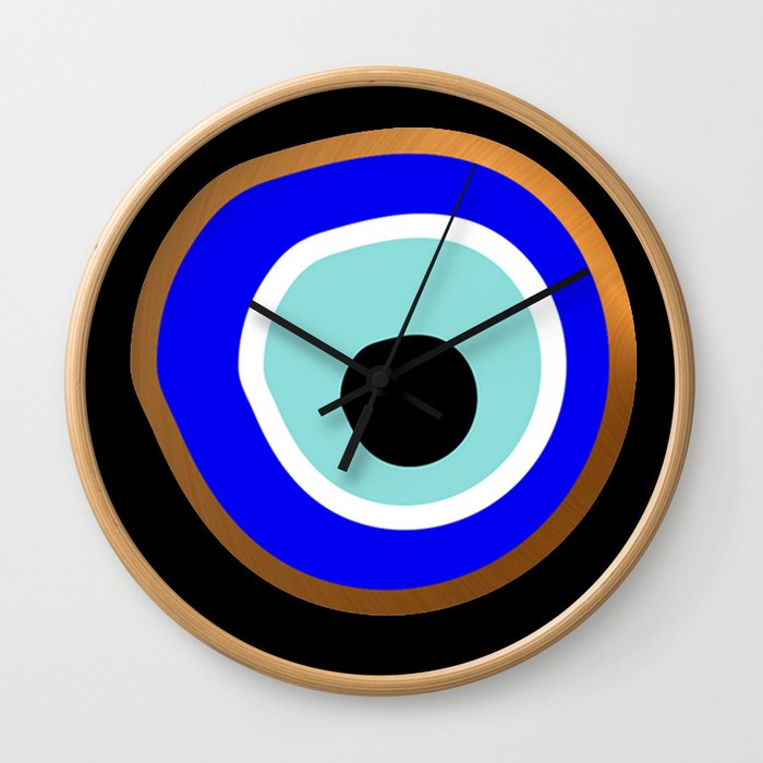 Black background Evil eye Wall Clock
