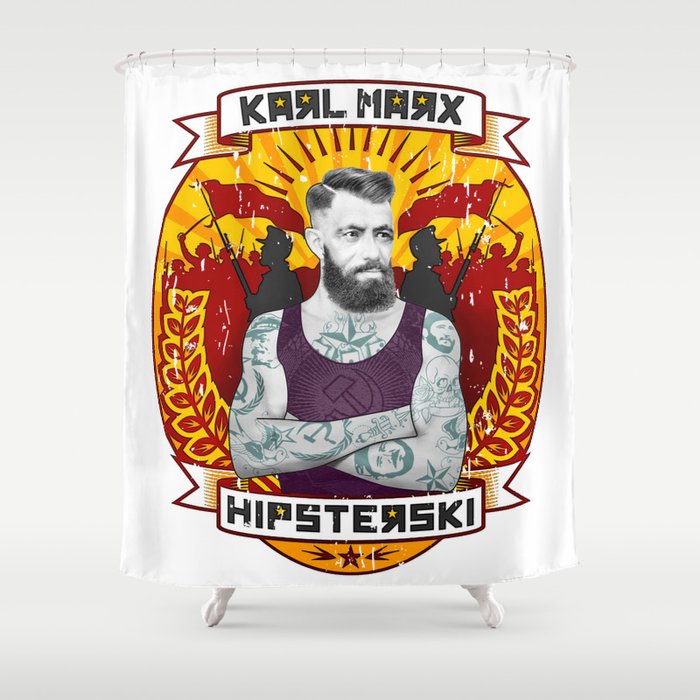 Karl Marx Hipster Shower Curtain