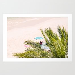 Beach Palm Print - Aerial Beach - Ocean Print - Sea Travel photography by Ingrid Beddoes Art Print