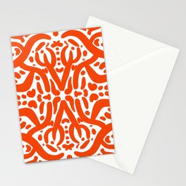 Wild Animal Print Red and White Stationery Card
