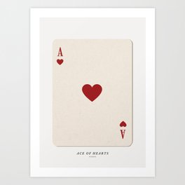Ace of Hearts Playing Card Art Print Trendy Art Print