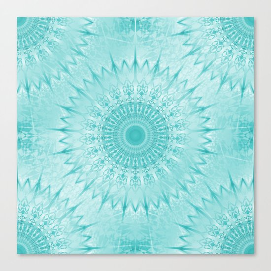 Turquoise Metallic Mandala Canvas Print