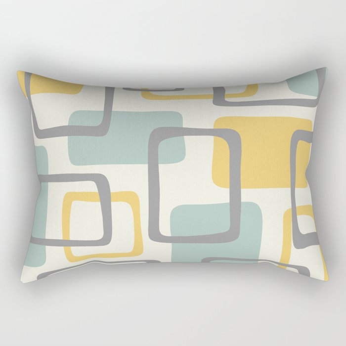 Mid Century Modern Abstract Squares Pattern 453 Rectangular Pillow