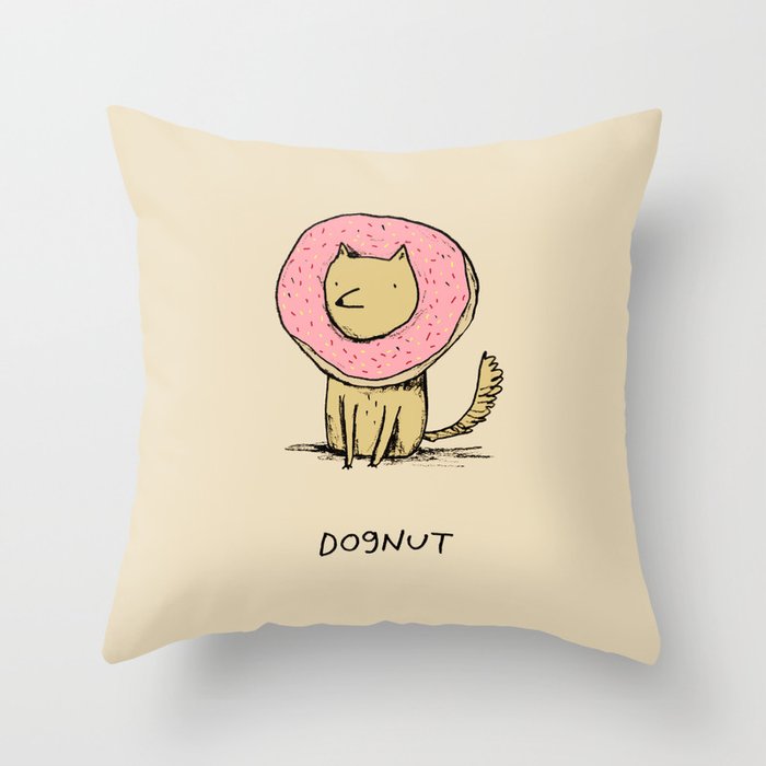 Dognut Throw Pillow