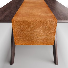 Rustic ginger smooth natural brown leather, vintage nature texture Table Runner