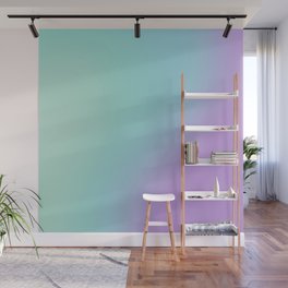Muted Gradient in Light Green to Purple Wall Mural