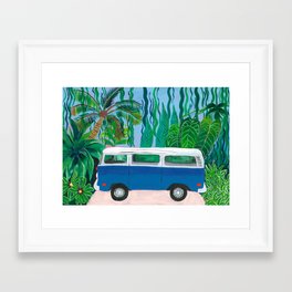 Blue Campervan Framed Art Print
